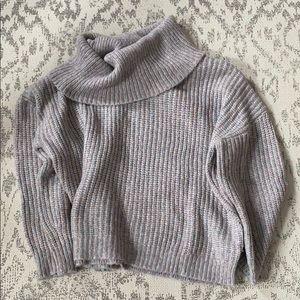 Express Speckled Lavendar Cowl Neck Sweater Sz S